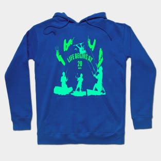 Kiting Life Begins At Twenty Knots Kitesurfer Fun Quote 9 Hoodie